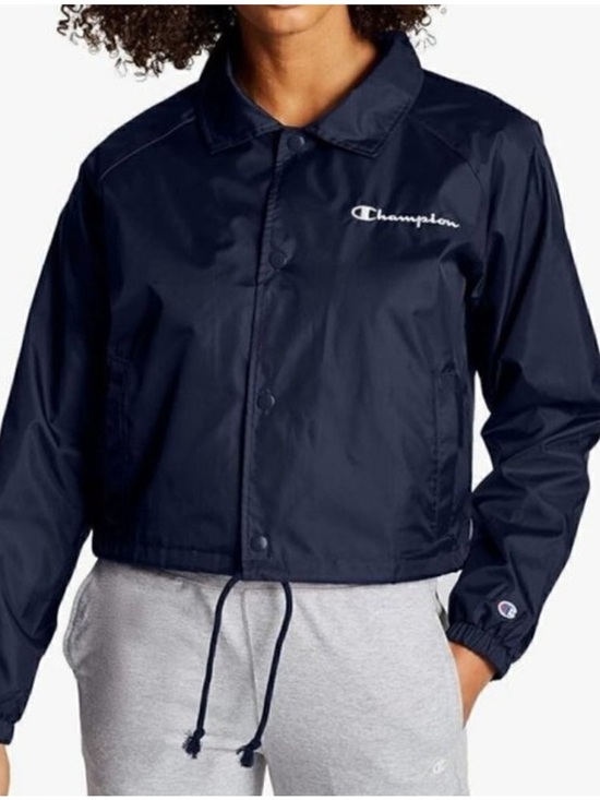 Champion Jackets & Blazers - Champion Cropped Navy Windbreaker Jacket